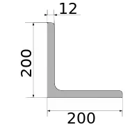 Уголок 200х200х12, длина 12 м, марка С355