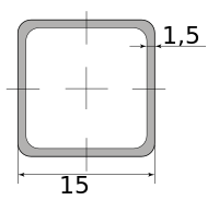 Труба профильная электросварная квадратная 15х15х1.5 6000-6060