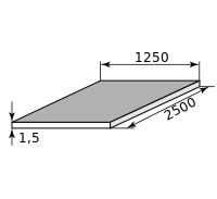 Лист оцинкованный 1.5х1250х2500 Zn120 2 сорт