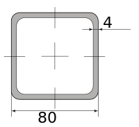 Трубы электросварные низколегир квадрат 80х80х4 12000-12100