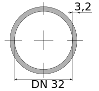 Трубы ВГП оцинкованные 32х3.2 ДУ, длина 6 м, DN 32