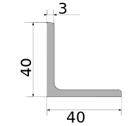Уголок 40х40х3, длина 12 м, марка Ст3