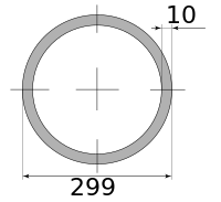 Трубы г/д 299х10, марка Ст20