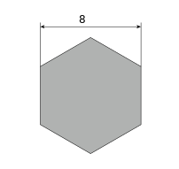 Шестигранник латунный п/тв ПТ АВ 8, длина 3 м, марка ЛС59-1