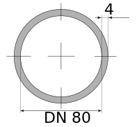 Трубы ВГП оцинкованные 80х4 ДУ, длина 12 м, DN 80