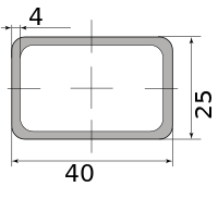 Труба профильная электросварная прямоугольная 40х25х4 4.00 6000-6050