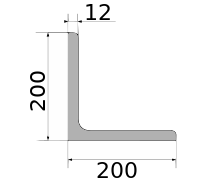 Уголок 200х200х12, длина 12 м, марка С255